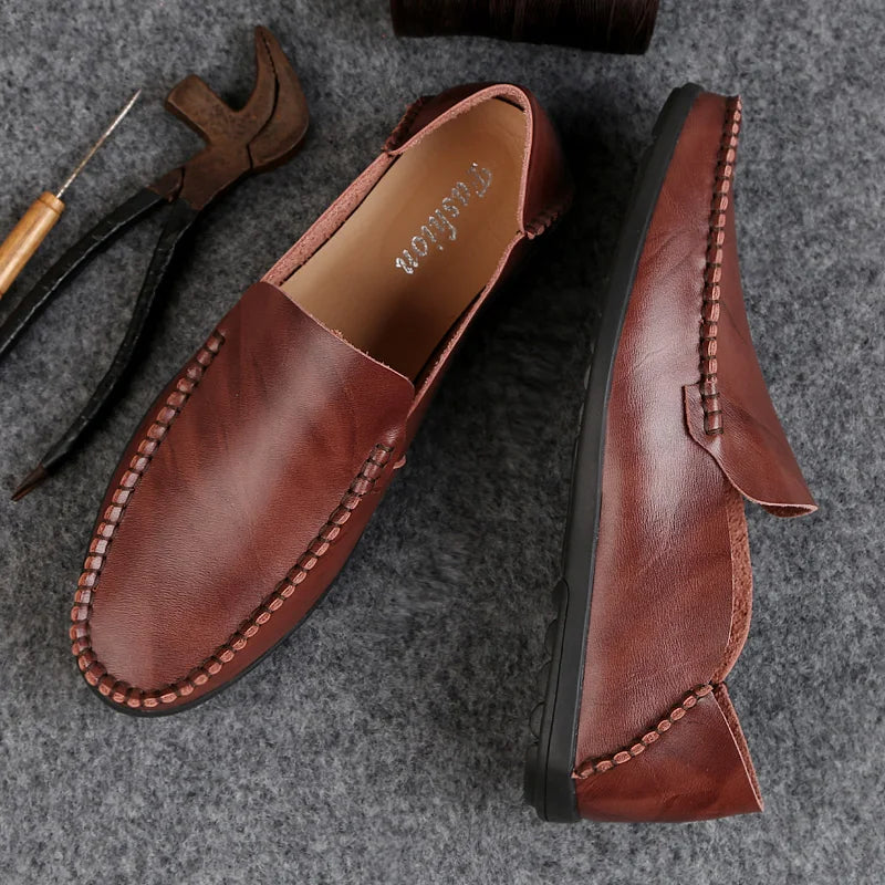 Summer Genuine Leather Shoes Men Comfortable Mesh Men Loafers Casual Shoes Men Flats Hot Sale Driving Shoes Moccasins Plus Size