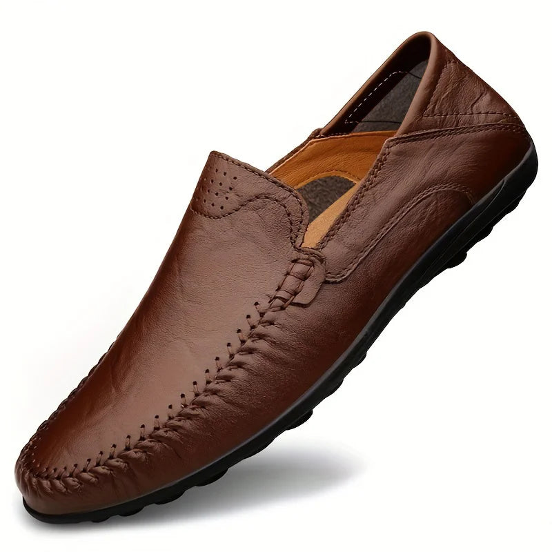 CLOHOO Leather Stitching Comfortable Shoes for Men