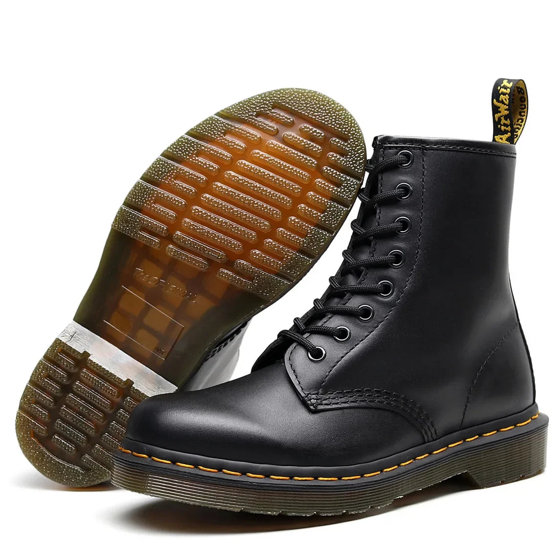 Leather Chelsea Boots Unisex round Toe Biker Style Short Boots Couples Matching Flat Bottom Rubber Sole Spring Autumn Wear