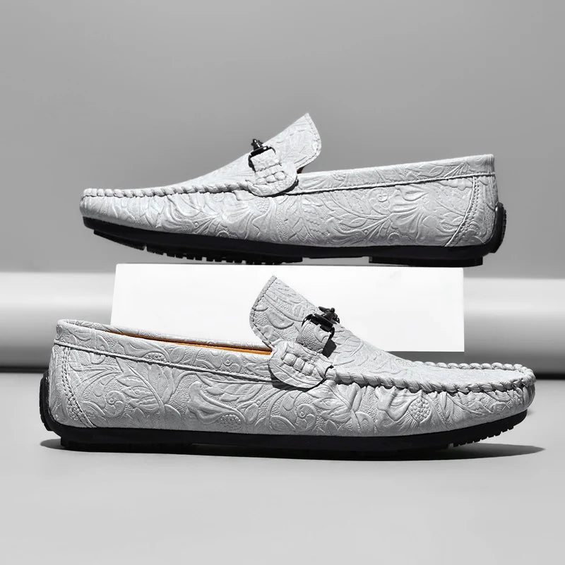 YRZL Mens Loafers PU Leather Slip On Driving Shoes Lightweight Comfortable Casual Shoes Large Size Non Slip Soft Sole Shoes