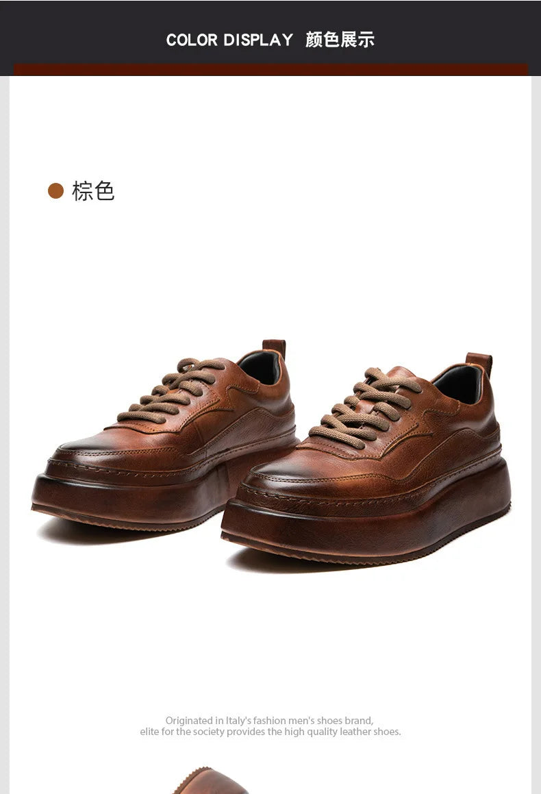 Casual Shoes British Retro Cowhide Autumn Winter Men Shoes Loafers Summer Designer Breathable Shoes Mens Spring Fashion