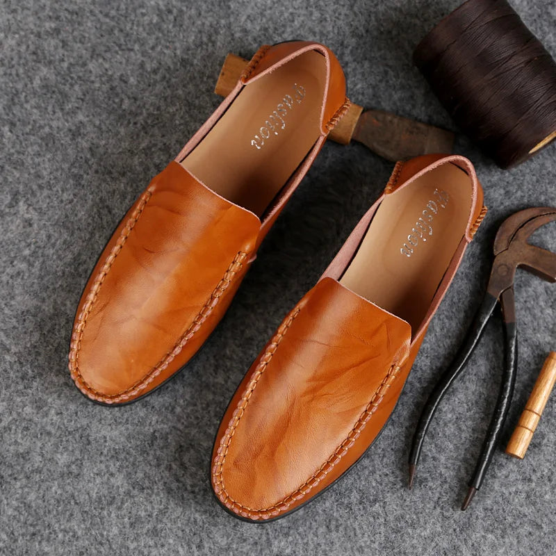 Summer Genuine Leather Shoes Men Comfortable Mesh Men Loafers Casual Shoes Men Flats Hot Sale Driving Shoes Moccasins Plus Size