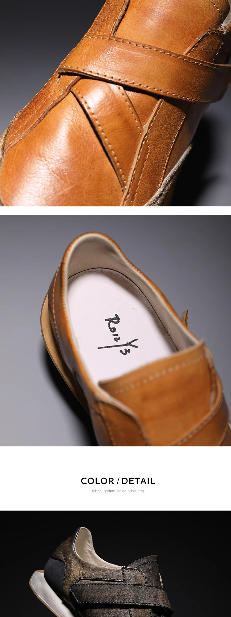 Handrafted Men's Forrest Gump Shoes Retro Casual Shoes Calf Leather Mens' Sneakers Hook /Loop Magic Shoes Can Take You Anywhere