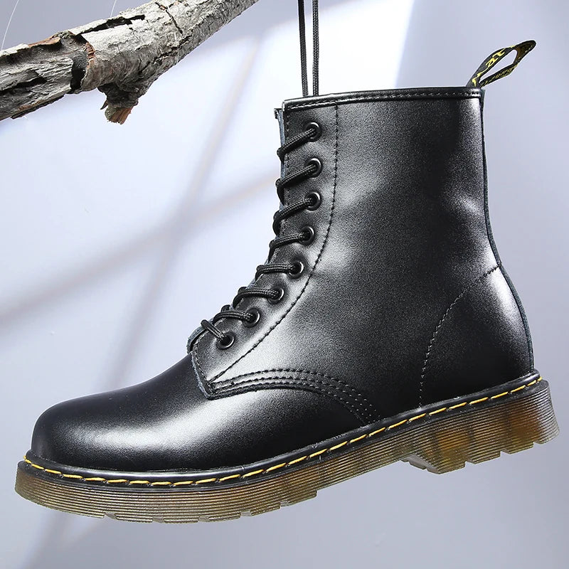 High-top boots, men's leather shoes, fashionable motorcycle ankle boots, men's boots, men's shoes, genuine leather women's boots