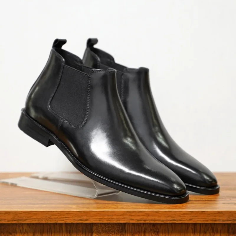 Men's Chelsea Boots Retro Ankle Boot Handmade Leather Boot High Top Casual Boots for Men Classic Business Dress Boots Botas2025