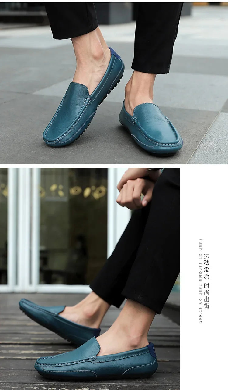 Men Luxury Trendy Casual Slip on Formal Loafers Men Moccasins Italian Black Male Driving Shoes Sneakers Plus Size Shoes Leather