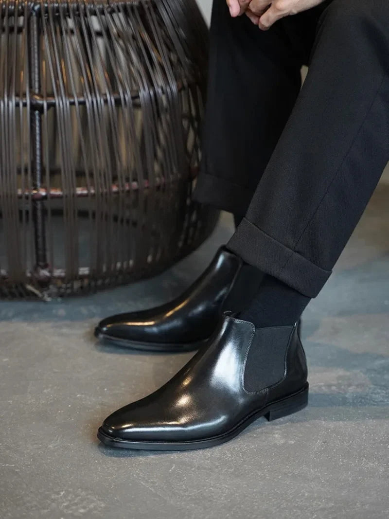 Men's Chelsea Retro Handmade Leather Boots for Men