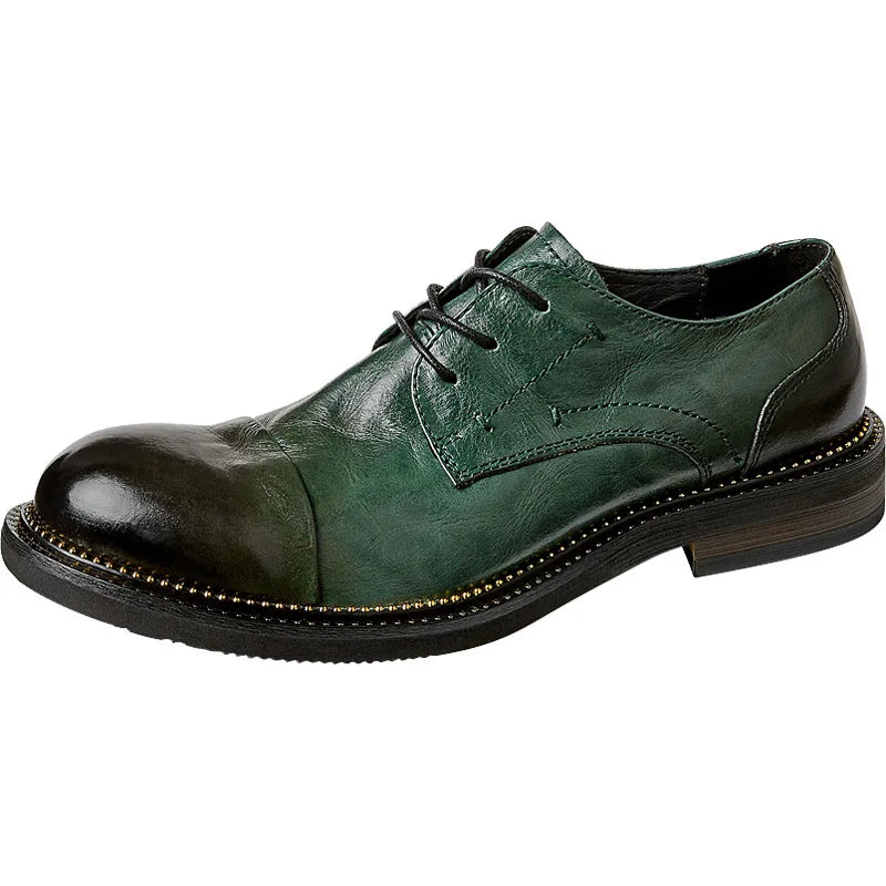 Lace-Up Men Shoes Men Dress Shoes Autumn Spring Summer Cowhide Men Flats Fashion High Quality Genuine Leather Casual Shoes Men