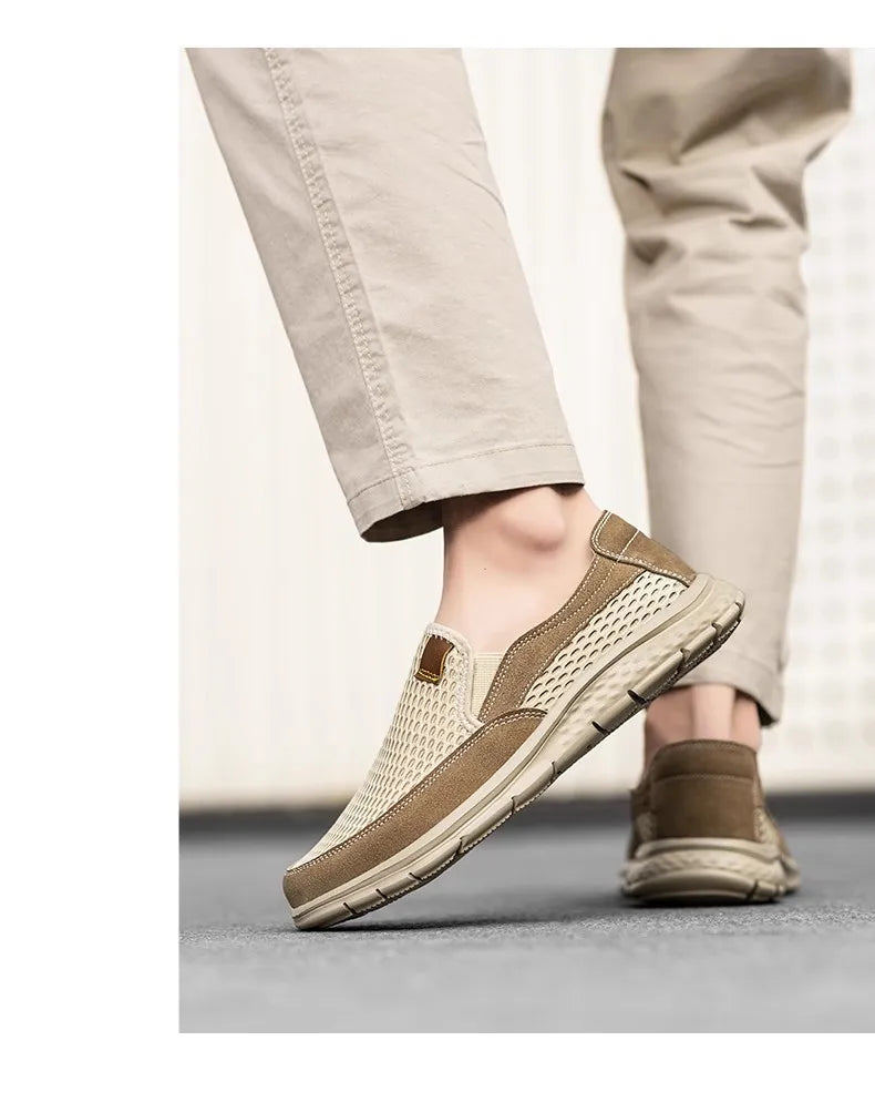 A slip-on loafers, suitable for men's summer breathable casual shoes, light walking shoes, better quality