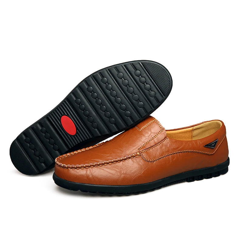 New large size men's leather shoes 100% cowhide fashion thick sole leisure sports business casual shoes men sneakers bean shoes