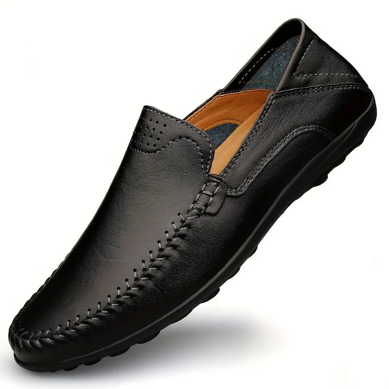 CLOHOO Leather Stitching Comfortable Shoes for Men