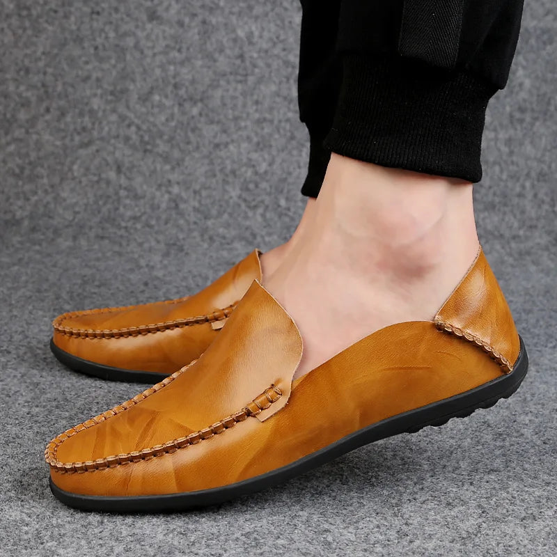 Summer Genuine Leather Shoes Men Comfortable Mesh Men Loafers Casual Shoes Men Flats Hot Sale Driving Shoes Moccasins Plus Size