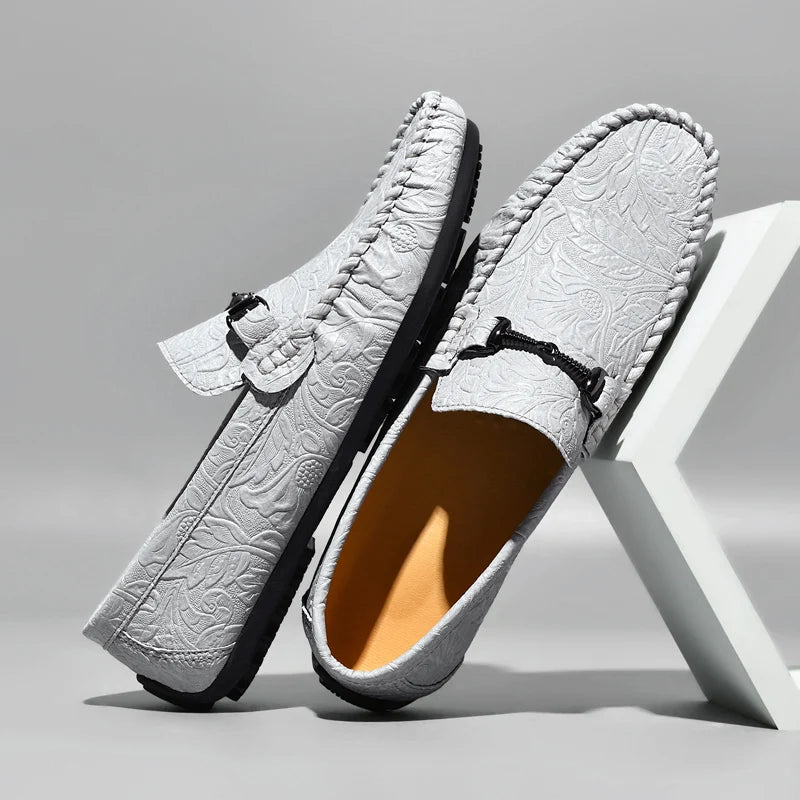 YRZL Mens Loafers PU Leather Slip On Driving Shoes Lightweight Comfortable Casual Shoes Large Size Non Slip Soft Sole Shoes
