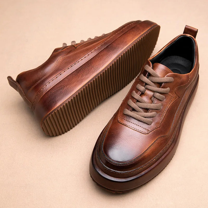 Casual Shoes British Retro Cowhide Autumn Winter Men Shoes Loafers Summer Designer Breathable Shoes Mens Spring Fashion