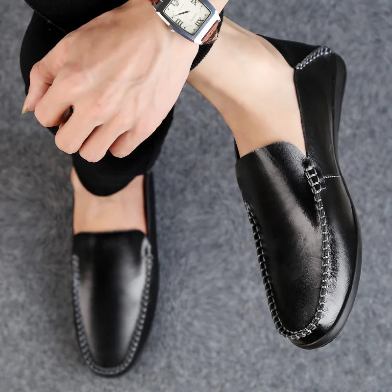 Summer Genuine Leather Shoes Men Comfortable Mesh Men Loafers Casual Shoes Men Flats Hot Sale Driving Shoes Moccasins Plus Size