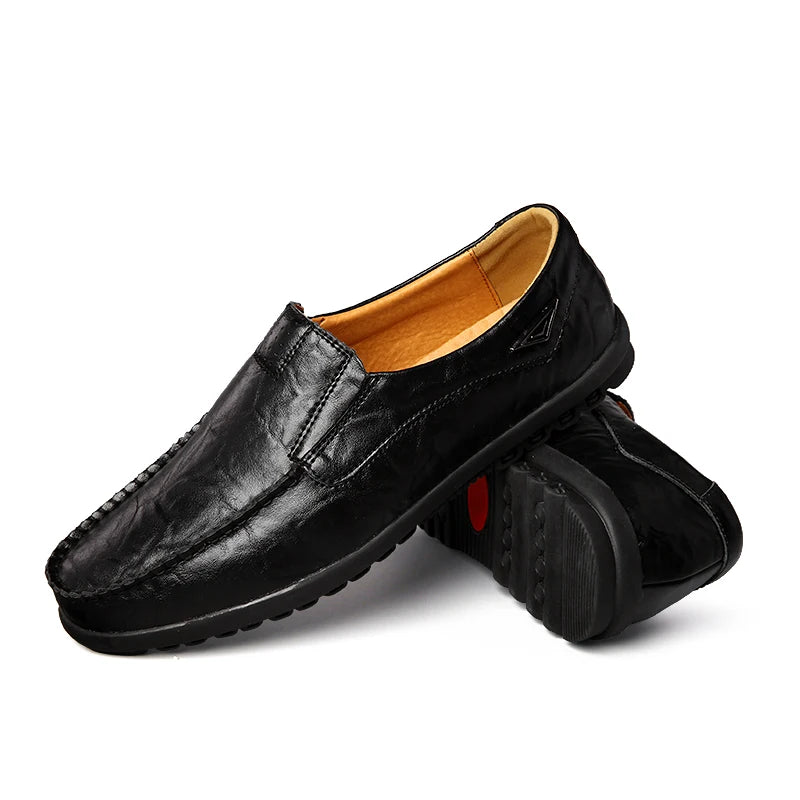 New large size men's leather shoes 100% cowhide fashion thick sole leisure sports business casual shoes men sneakers bean shoes