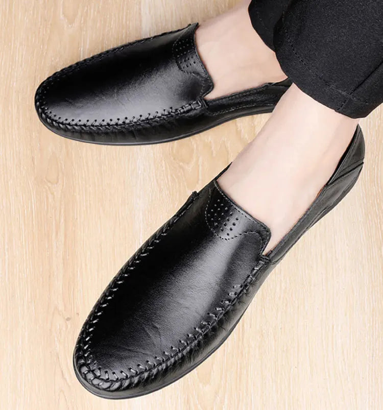 CLOHOO Leather Stitching Comfortable Shoes for Men