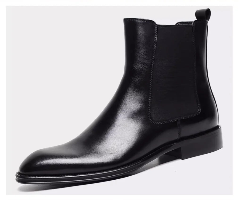 New Style Chelsea Boots Young Young  pointed leather retro sleeve cowhide short boots
