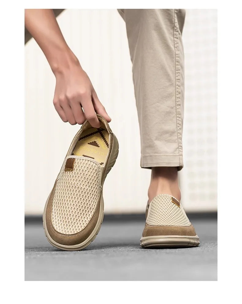 A slip-on loafers, suitable for men's summer breathable casual shoes, light walking shoes, better quality