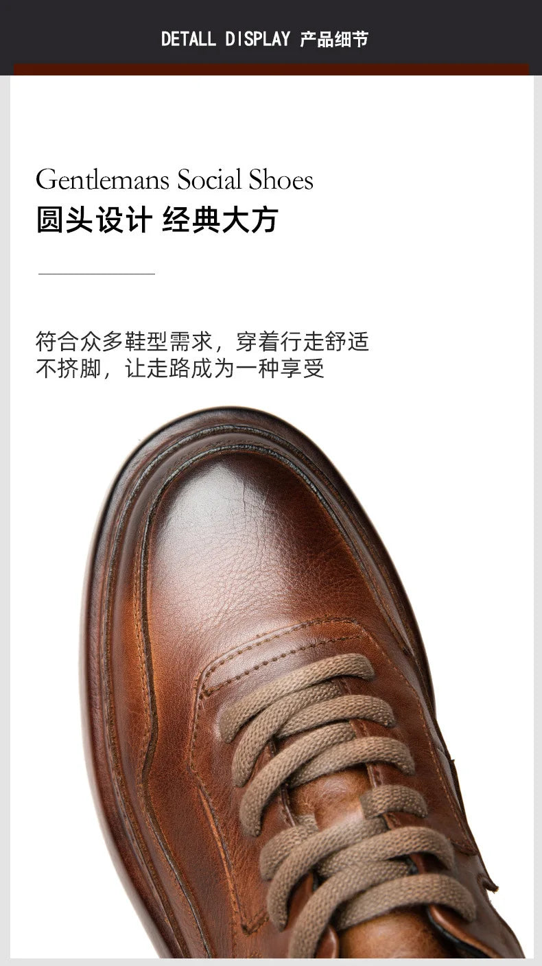 Casual Shoes British Retro Cowhide Autumn Winter Men Shoes Loafers Summer Designer Breathable Shoes Mens Spring Fashion