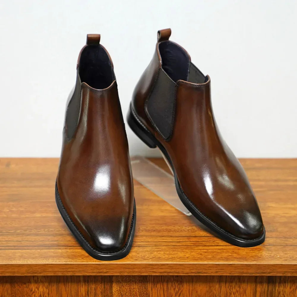 Men's Chelsea Retro Handmade Leather Boots for Men
