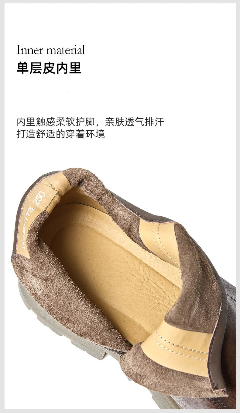 Combat Boots Chelsea Boots Men Desert Boots Men High Quality Genuine Leather Autumn Winter British Retro Men Shoes Cowhide