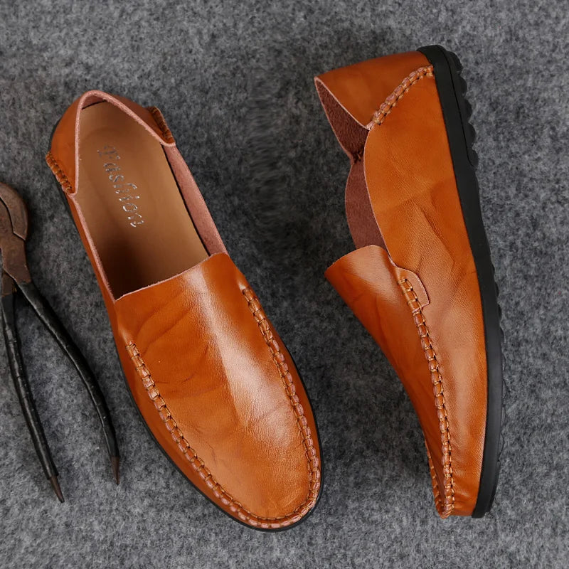 Summer Genuine Leather Shoes Men Comfortable Mesh Men Loafers Casual Shoes Men Flats Hot Sale Driving Shoes Moccasins Plus Size