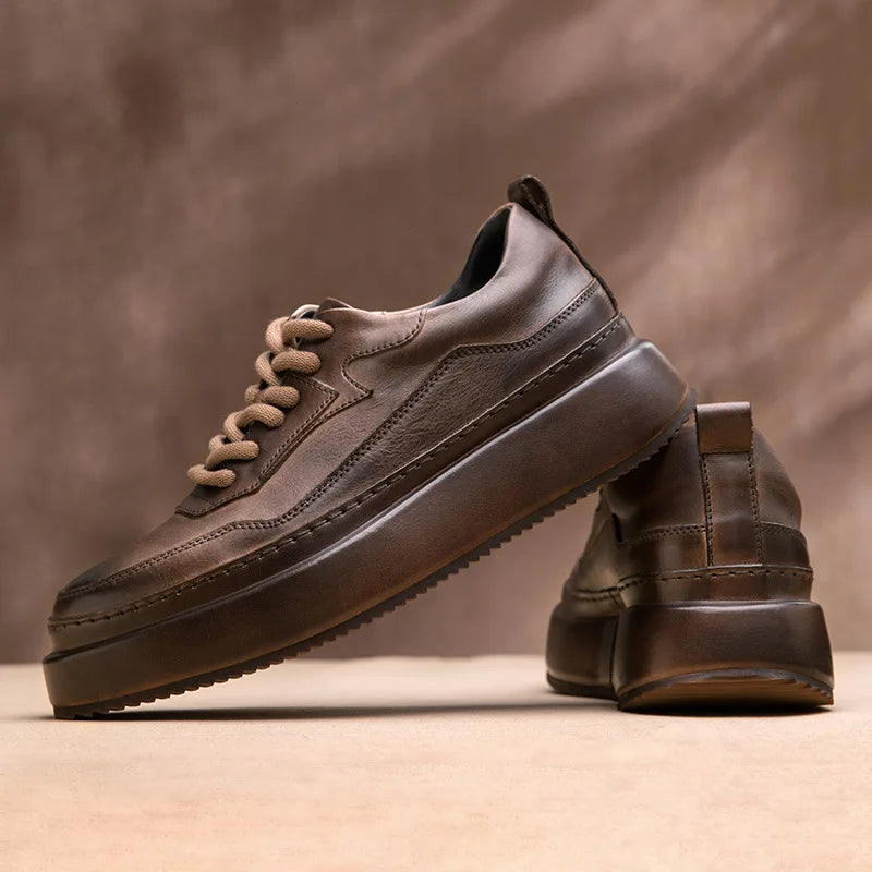 Casual Shoes British Retro Cowhide Autumn Winter Men Shoes Loafers Summer Designer Breathable Shoes Mens Spring Fashion