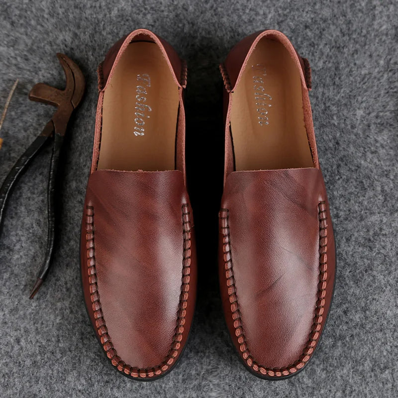 Summer Genuine Leather Shoes Men Comfortable Mesh Men Loafers Casual Shoes Men Flats Hot Sale Driving Shoes Moccasins Plus Size