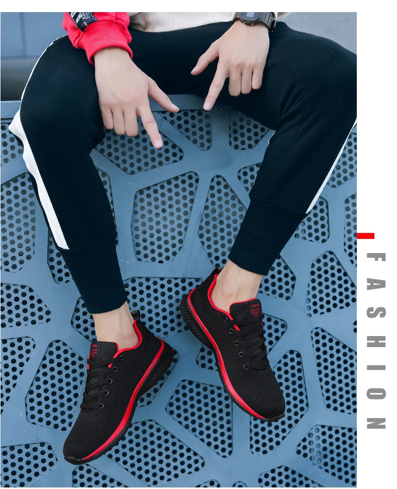 Men Running Walking Knit Shoe Casual Sneakers Breathable Sports Running Athletic Gym Lightweight Outdoor Women Shoes Size38-48