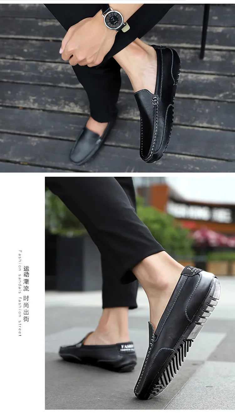 Men Luxury Trendy Casual Slip on Formal Loafers Men Moccasins Italian Black Male Driving Shoes Sneakers Plus Size Shoes Leather