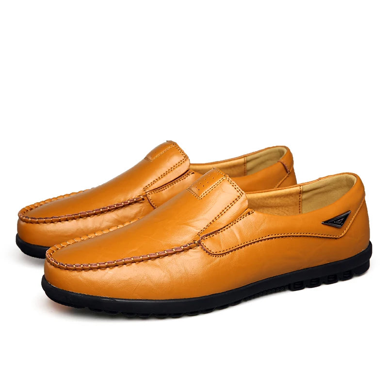 New large size men's leather shoes 100% cowhide fashion thick sole leisure sports business casual shoes men sneakers bean shoes