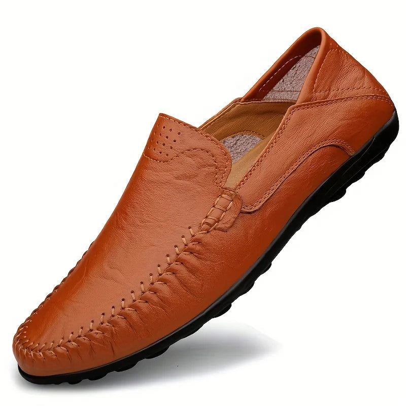 CLOHOO Leather Stitching Comfortable Shoes for Men