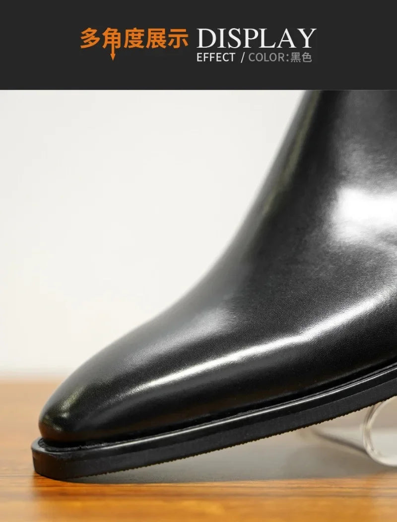 Men's Chelsea Retro Handmade Leather Boots for Men