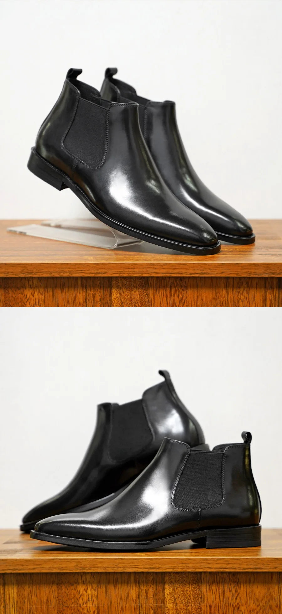 New Chelsea Boots Men Shoes PU Brown Fashion Versatile Business Casual British Style Street Party Wear Classic Dress Ankle Boots