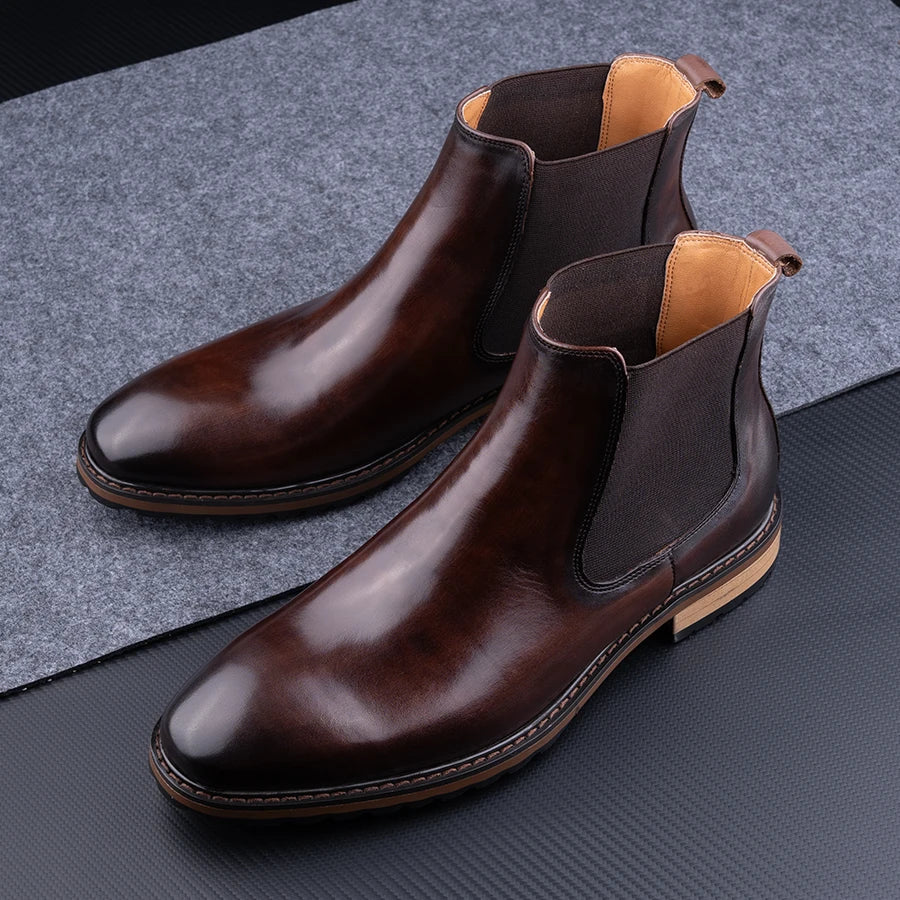New Arrival Men's Boots Premium quality Cowhide Wear-resistant and Comfortable Leather Shoes Luxury Office Formal Shoes Handmade