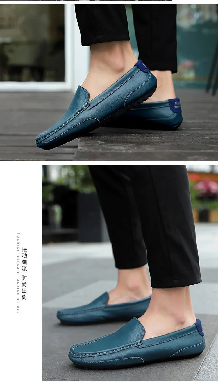 Men Luxury Trendy Casual Slip on Formal Loafers Men Moccasins Italian Black Male Driving Shoes Sneakers Plus Size Shoes Leather
