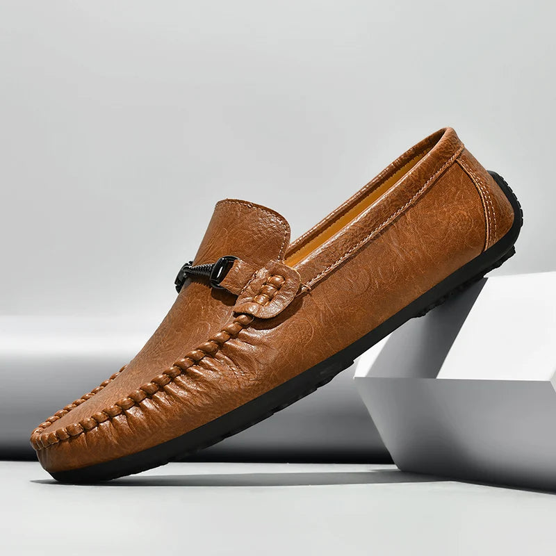 YRZL Mens Loafers PU Leather Slip On Driving Shoes Lightweight Comfortable Casual Shoes Large Size Non Slip Soft Sole Shoes