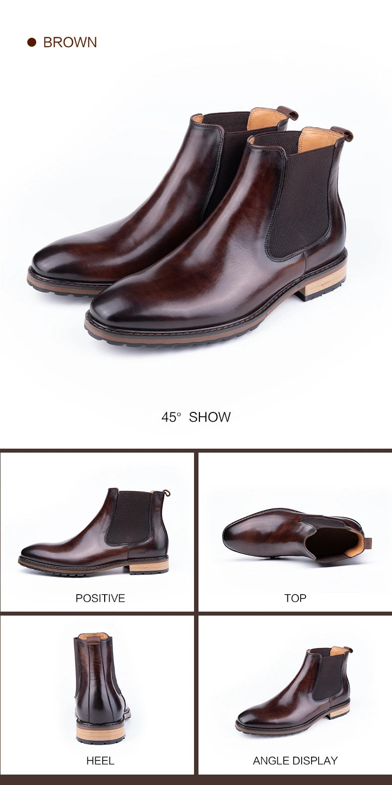 New Arrival Men's Boots Premium quality Cowhide Wear-resistant and Comfortable Leather Shoes Luxury Office Formal Shoes Handmade