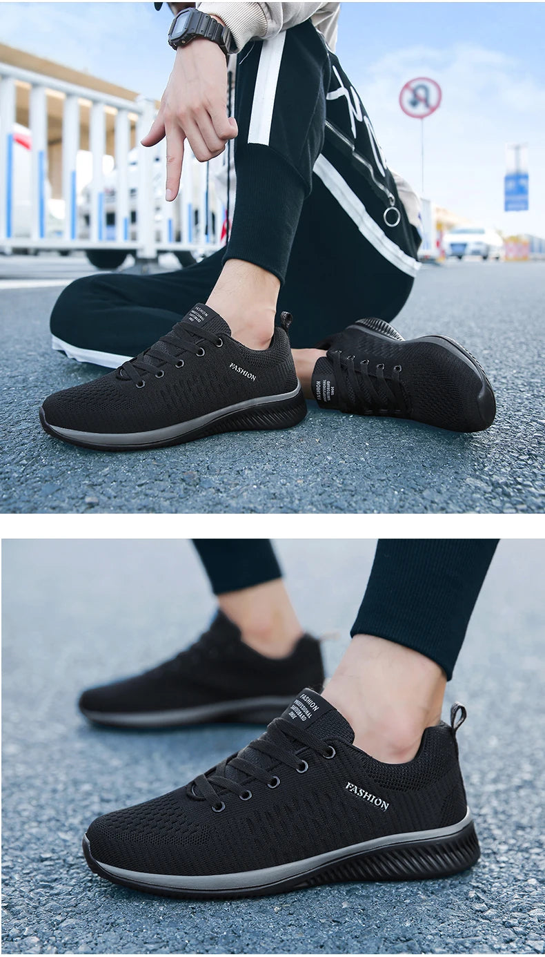 Men Running Walking Knit Shoe Casual Sneakers Breathable Sports Running Athletic Gym Lightweight Outdoor Women Shoes Size38-48
