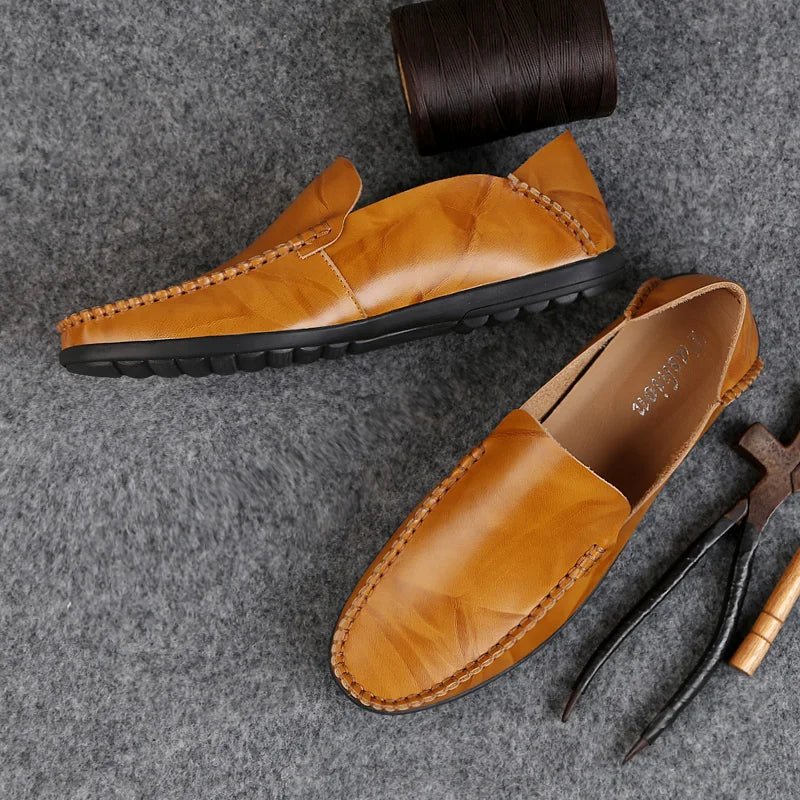 Summer Genuine Leather Shoes Men Comfortable Mesh Men Loafers Casual Shoes Men Flats Hot Sale Driving Shoes Moccasins Plus Size