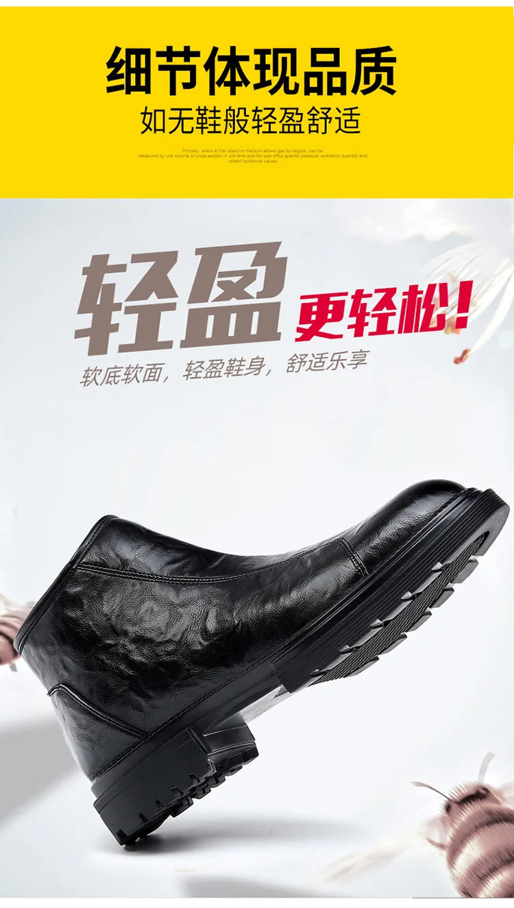 Genuine Leather side-zip Chelsea Boots for Men