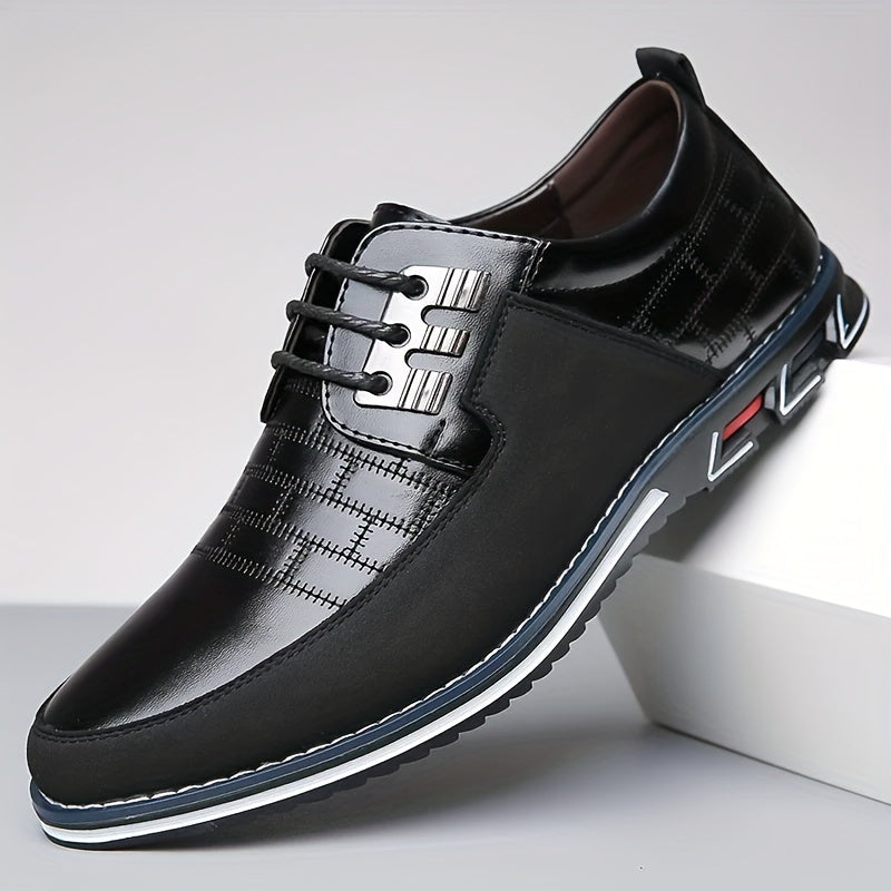 COMFIDAILY Men's Lace-Up Formal & Casual Shoes - Cushioned Insole, Non-Slip Rubber Sole - Minimalist Black Dress Shoes for Office, Events, Travel - Everyday & Special Occasion Footwear, Shoes for Wedding, Event Footwear, Slee