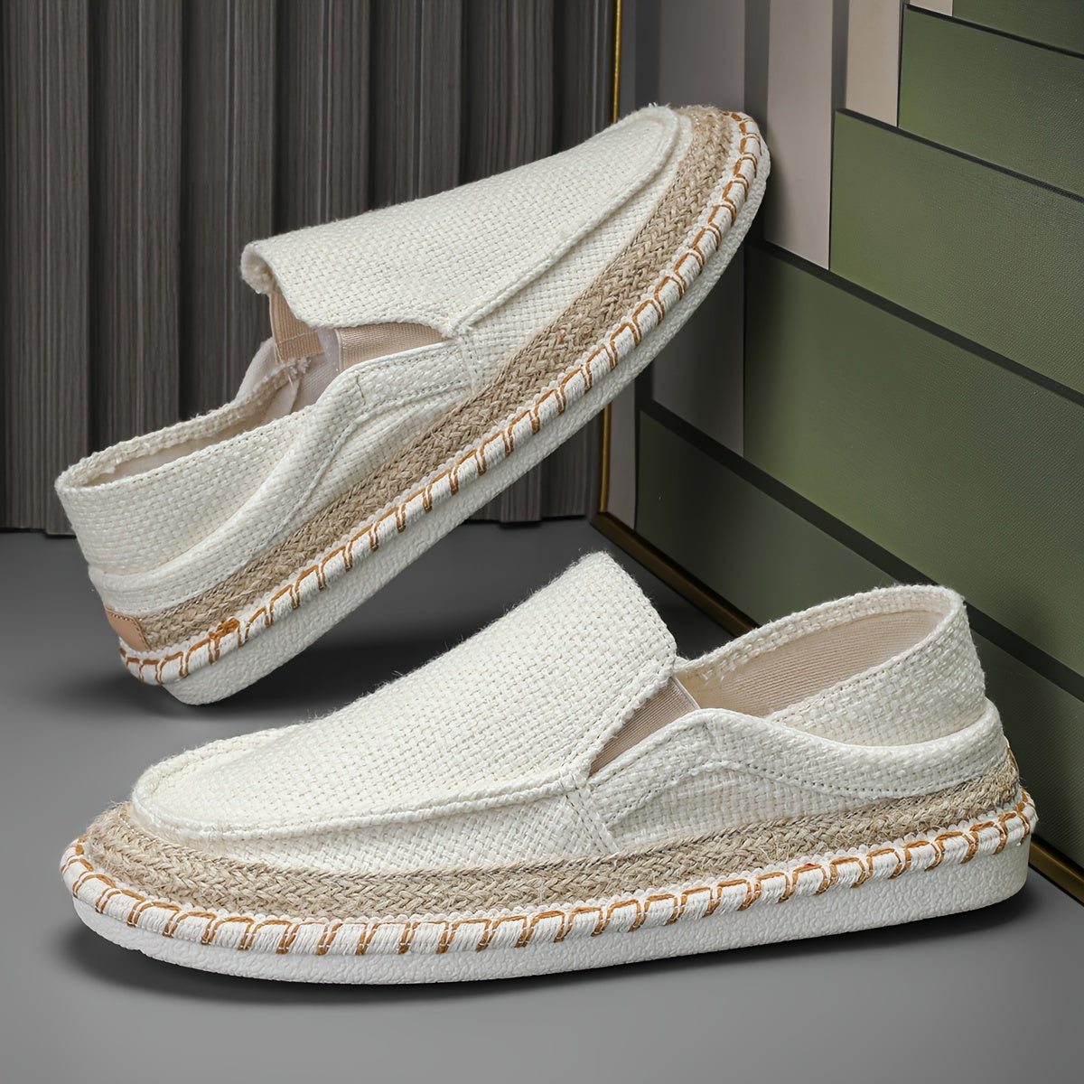 Canvas Loafers with Soft Lightweight Flat Sole, Breathable Espadrille Design for Women