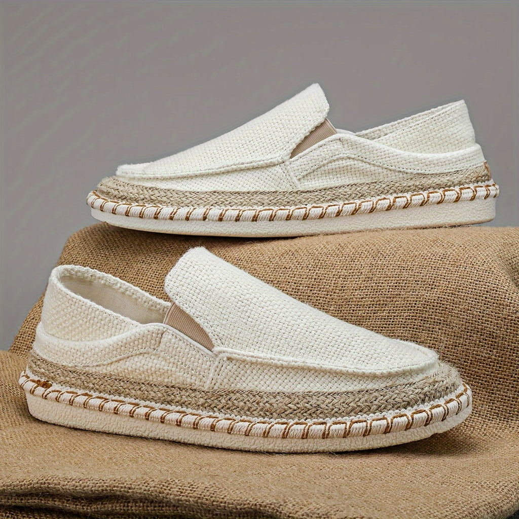 Canvas Loafers with Soft Lightweight Flat Sole, Breathable Espadrille Design for Women