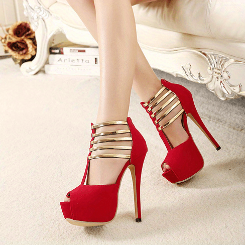 Women's Stiletto High Heels, Ankle T-strap Platform Peep Toe Pumps - Party & Dress Heels - For Women - Suitable for Parties, Weddings & Special Occasions - Perfect Gift for Fashionable Women