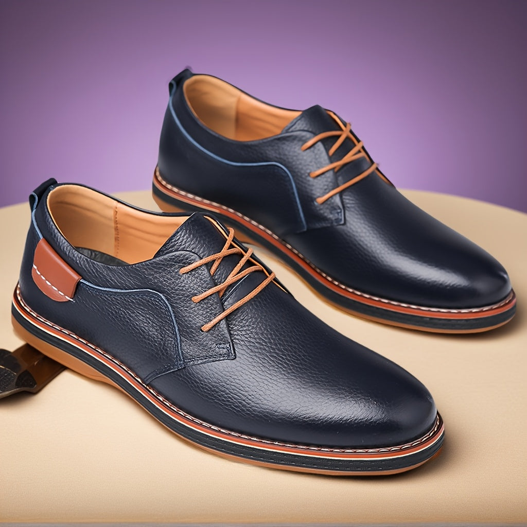 Leather Shoes, Comfortable Lace-Up Design for Men