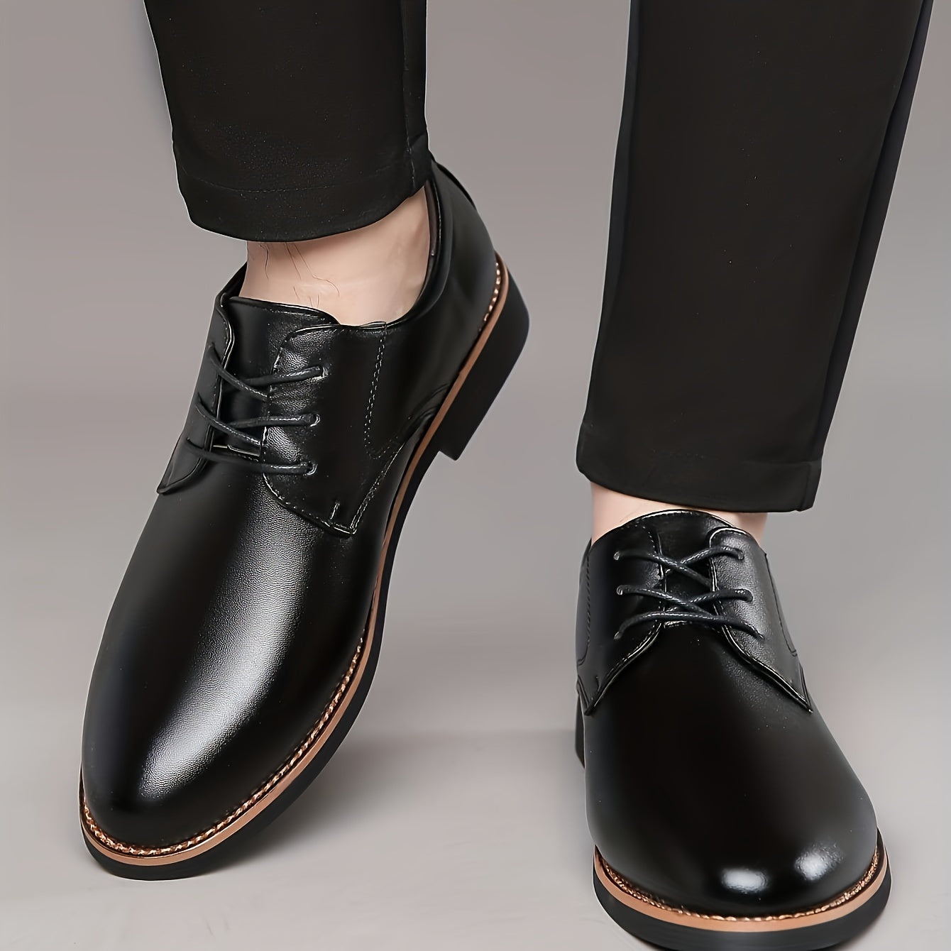 Soft Rubber Sole, Black & Brown Design Shoes for Men