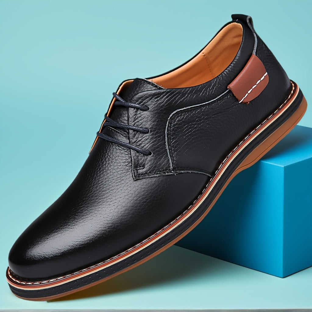 Leather Shoes, Comfortable Lace-Up Design for Men