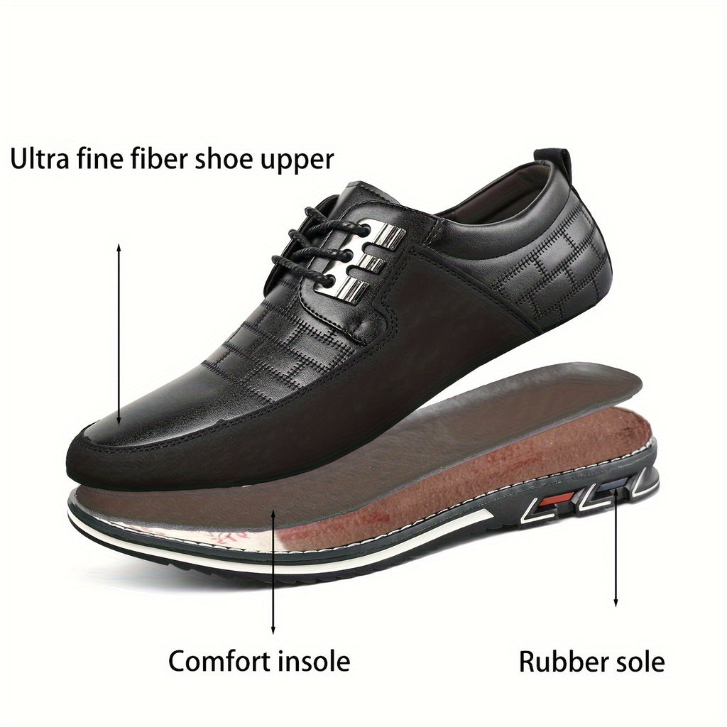 COMFIDAILY Men's Lace-Up Formal & Casual Shoes - Cushioned Insole, Non-Slip Rubber Sole - Minimalist Black Dress Shoes for Office, Events, Travel - Everyday & Special Occasion Footwear, Shoes for Wedding, Event Footwear, Slee